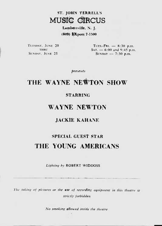 'Wayne Newton 1967 playbill, page 2
