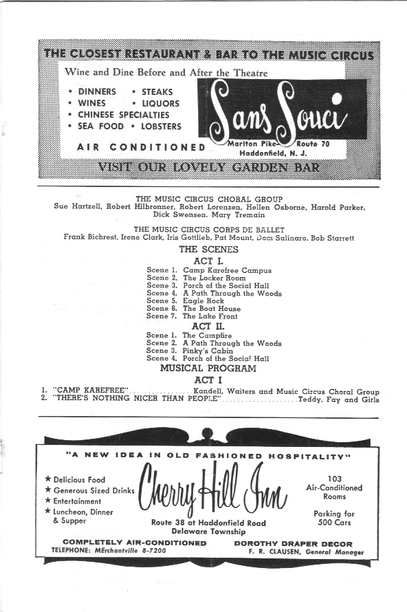 'Wish You Were Here' 1956 playbill, page 6