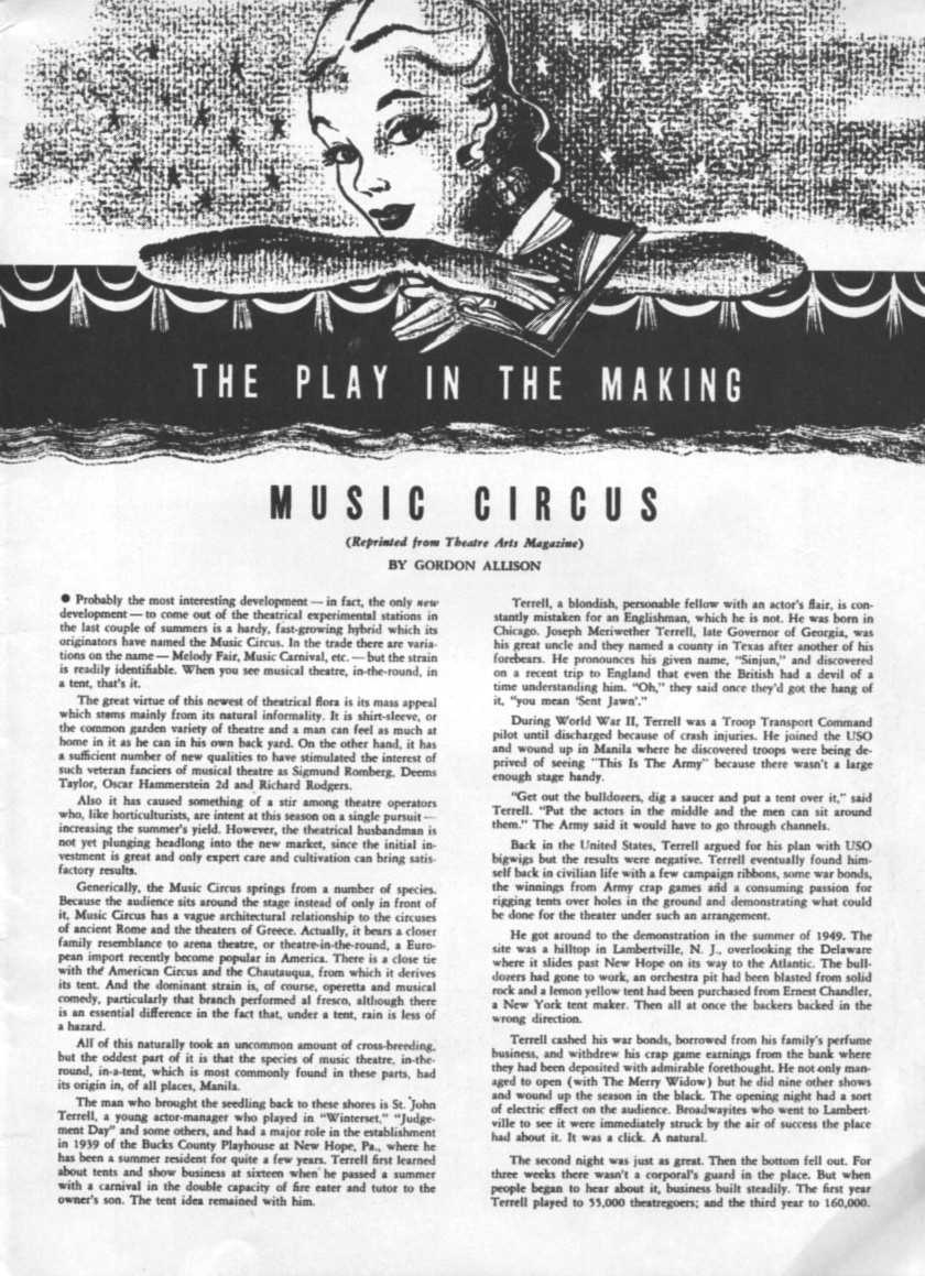 1955 Miami Music Circus Season Souvenir Program, page 3