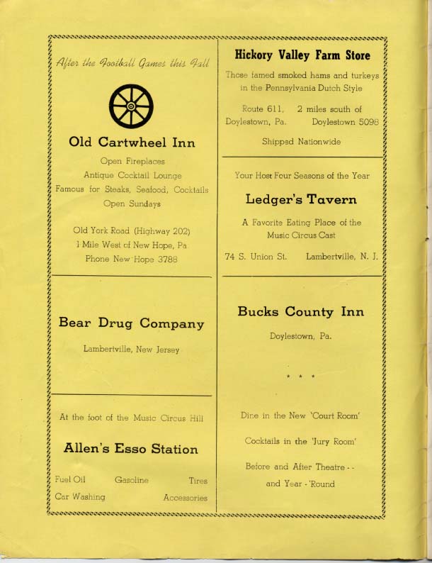 '1949 Season Souvenir Program, page 1