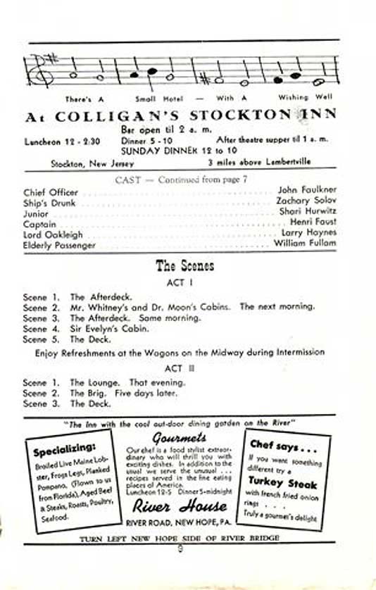 'Anything Goes' 1950 playbill, page 9