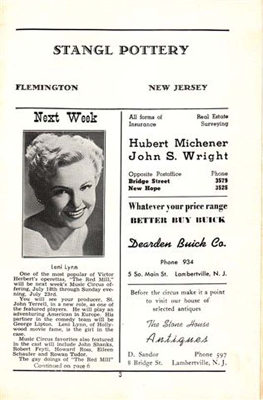 'Bloomer Girl' 1950 playbill, page 3