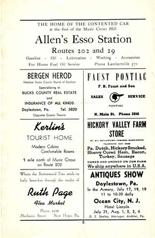 'Bloomer Girl' 1950 playbill, page 8