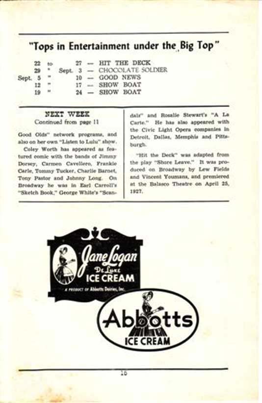 'Brigadoon' 1950 playbill, page 15