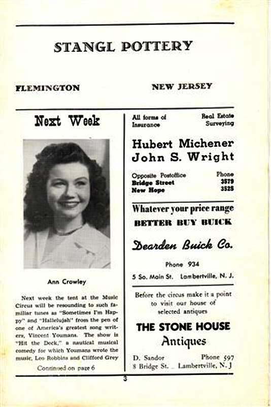 'Brigadoon' 1950 playbill, page 3