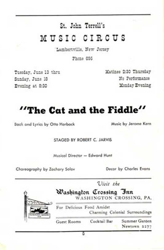 'The Cat and the Fiddle' 1950 playbill, page 5