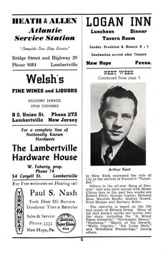 'The Cat and the Fiddle' 1950 playbill, page 6