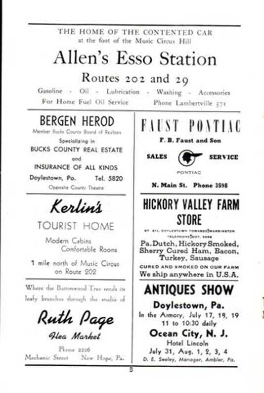 'The Cat and the Fiddle' 1950 playbill, page 8
