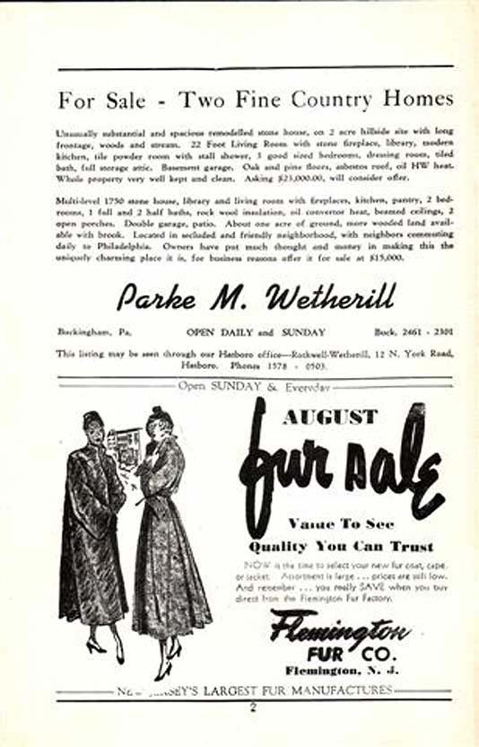 'The Chocolate Soldier' 1950 playbill, page 2