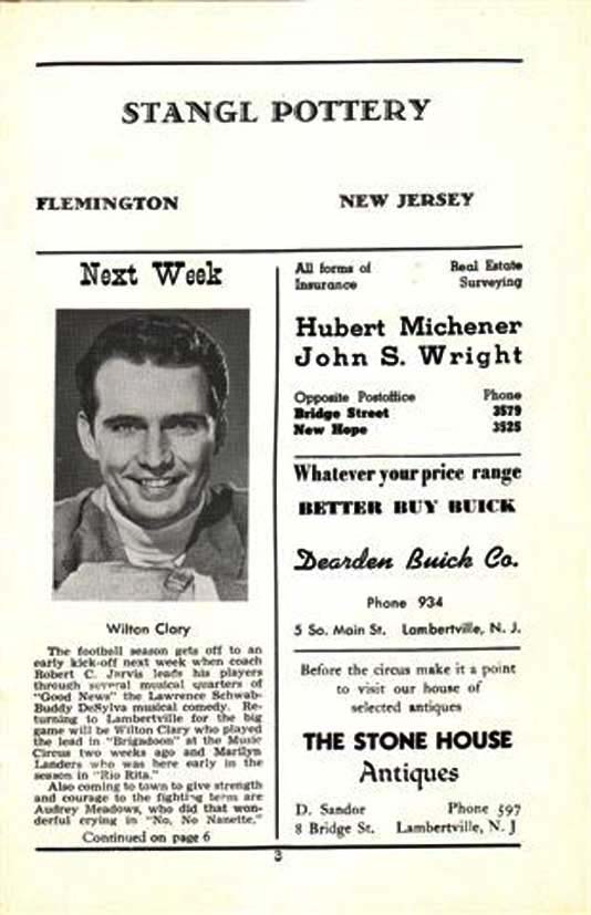 'The Chocolate Soldier' 1950 playbill, page 3