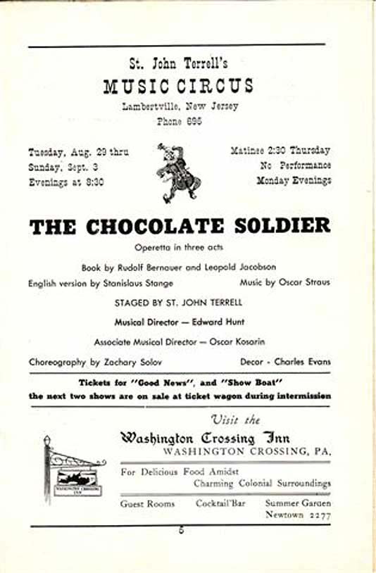 'The Chocolate Soldier' 1950 playbill, page 5