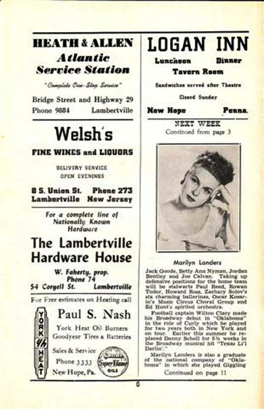 'The Chocolate Soldier' 1950 playbill, page 6