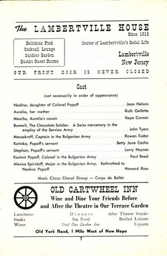 'The Chocolate Soldier' 1950 playbill, page 7