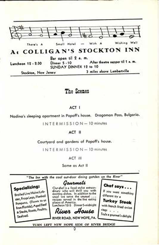 'The Chocolate Soldier' 1950 playbill, page 9