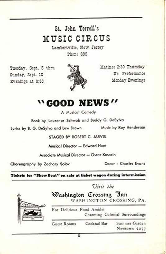 'Good News' 1950 playbill, page 5