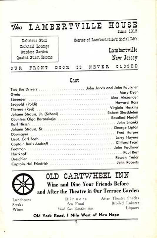 'The Great Waltz' 1950 playbill, page 7