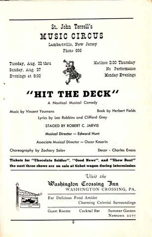 'Hit the Deck' 1950 playbill, page 5