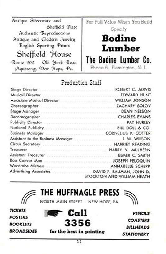 'The New Moon' 1950 playbill, page 11