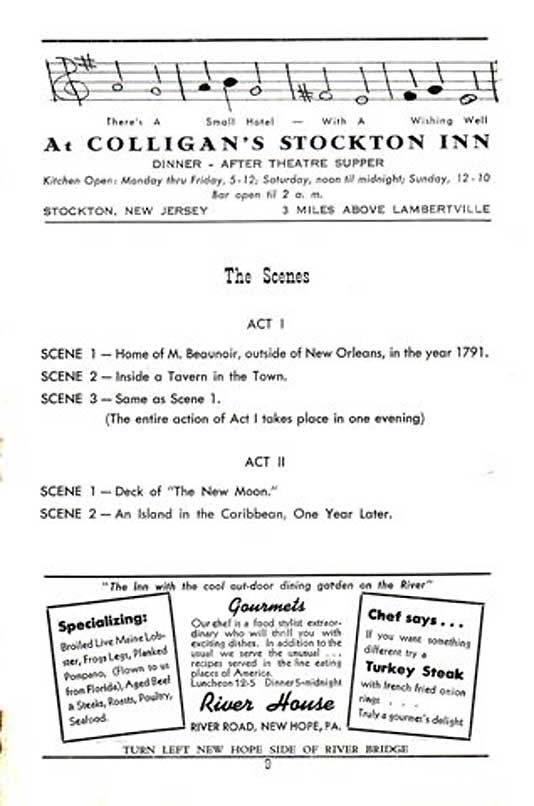 'The New Moon' 1950 playbill, page 9
