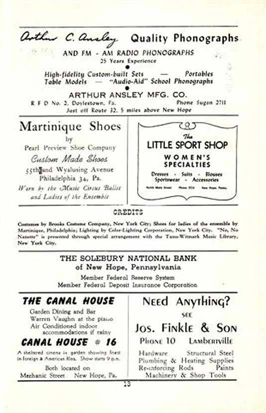 'No, No Nanette' 1950 playbill, page 13
