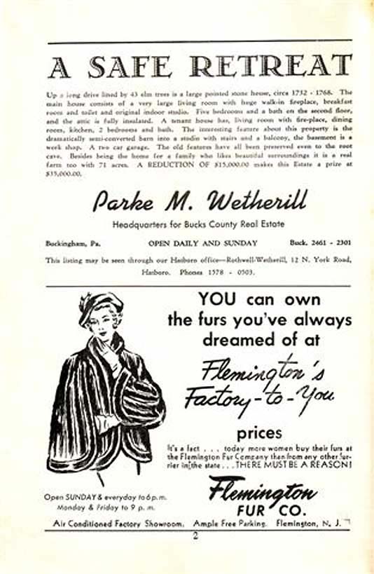 'The Red Mill' 1950 playbill, page 2