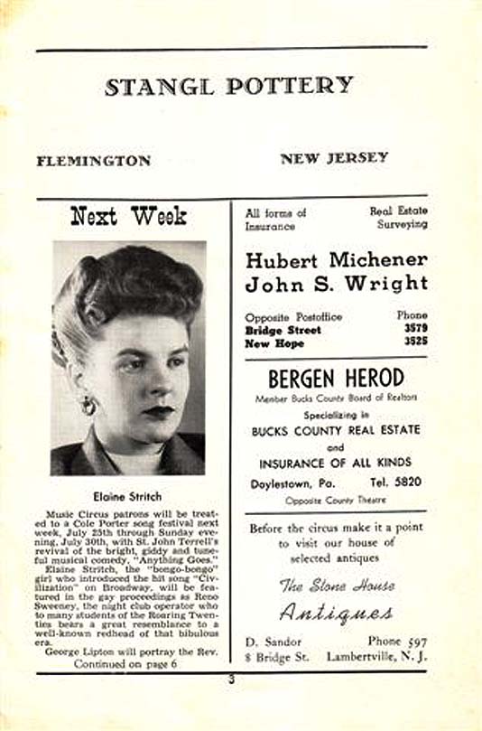 'The Red Mill' 1950 playbill, page 3