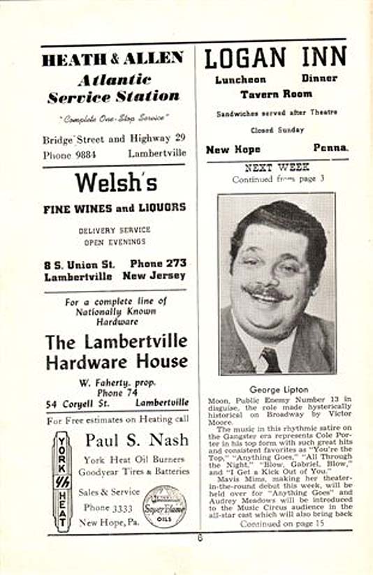 'The Red Mill' 1950 playbill, page 6