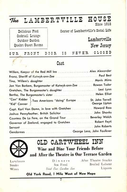 'The Red Mill' 1950 playbill, page 7