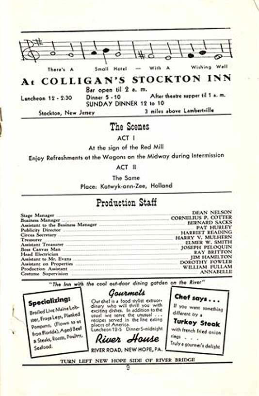 'The Red Mill' 1950 playbill, page 9