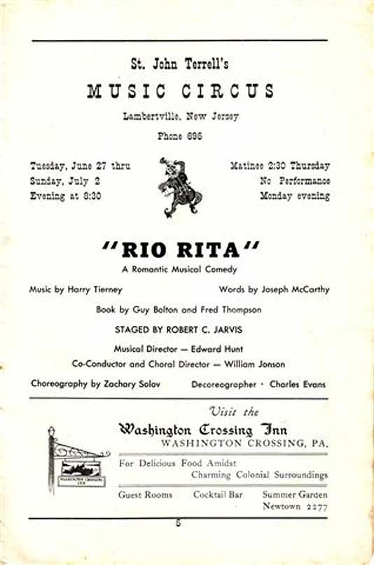 'Rio Rita' 1950 playbill, page 5