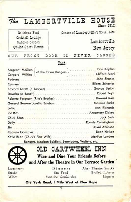 'Rio Rita' 1950 playbill, page 7