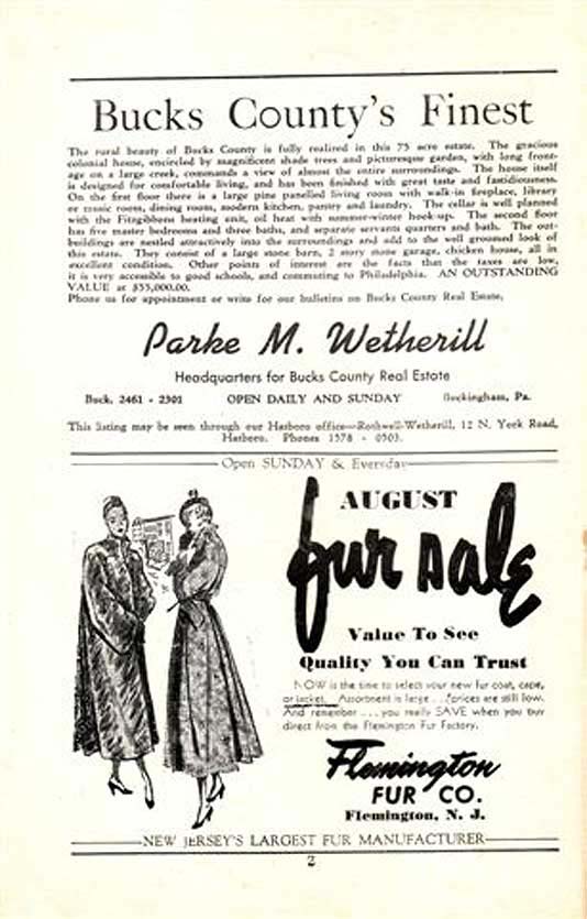 'Sari' 1950 playbill, page 2