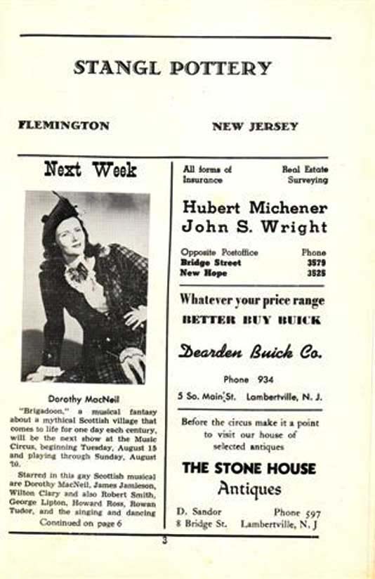 'Sari' 1950 playbill, page 3