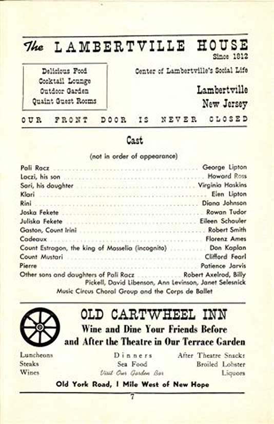 'Sari' 1950 playbill, page 7