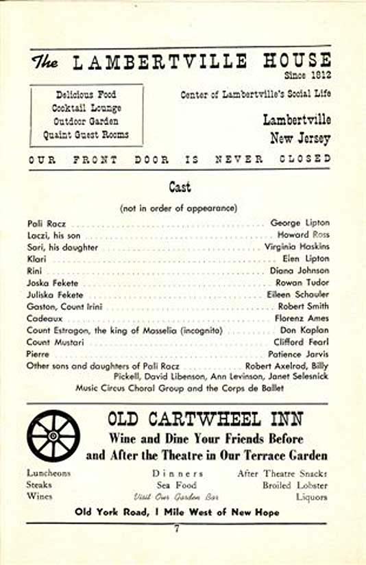 'Sari' 1950 playbill, page 7