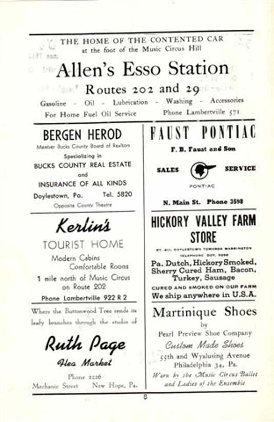 'Sari' 1950 playbill, page 8