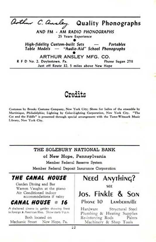 'Song of Norway' 1950 playbill, page 13