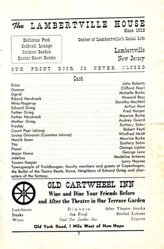 'Song of Norway' 1950 playbill, page 7