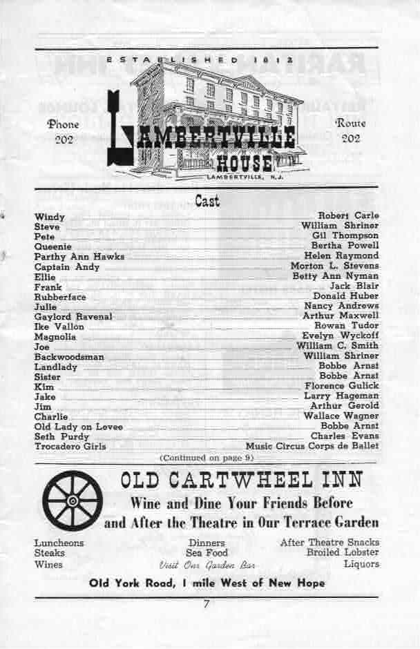 'Show Boat' 1951 playbill, page 6
