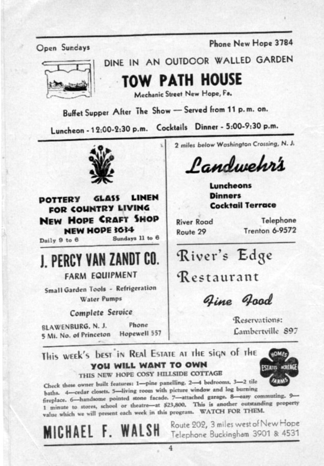'Carousel' 1952 playbill, page 4