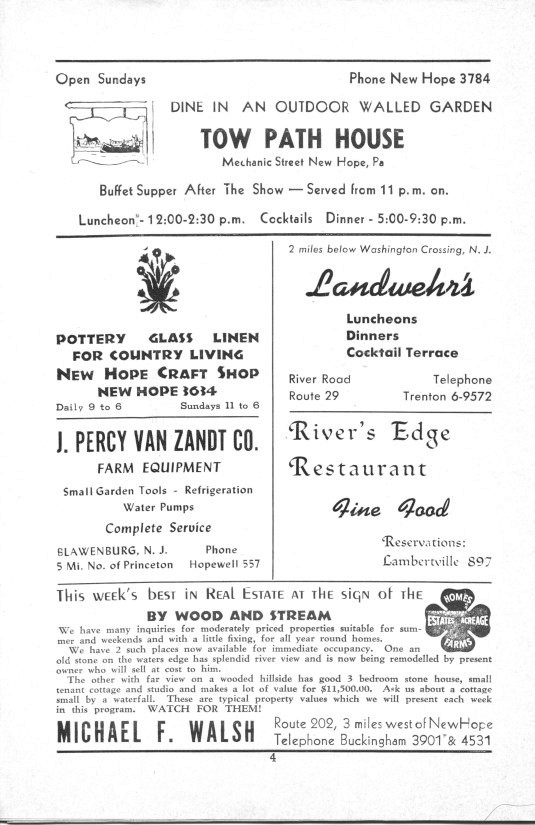 'Girl Crazy' 1952 playbill, page 4