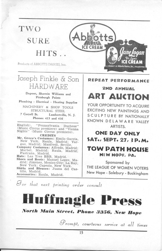 'José Greco and his Troupe of Spanish Dancers' 1952 playbill, page 15