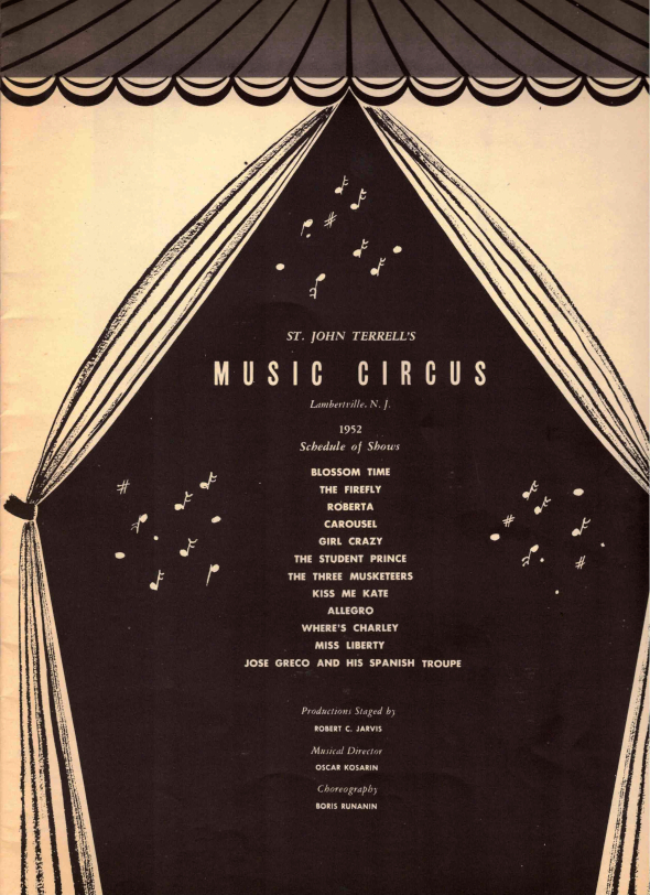 1952 Music Circus Season Souvenir Program, page 1