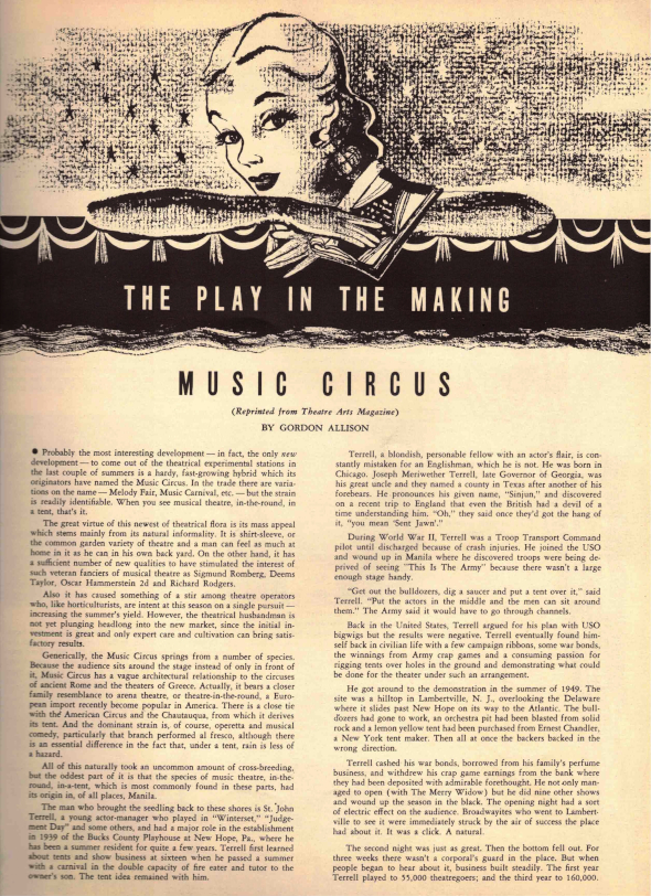 1952 Music Circus Season Souvenir Program, page 3