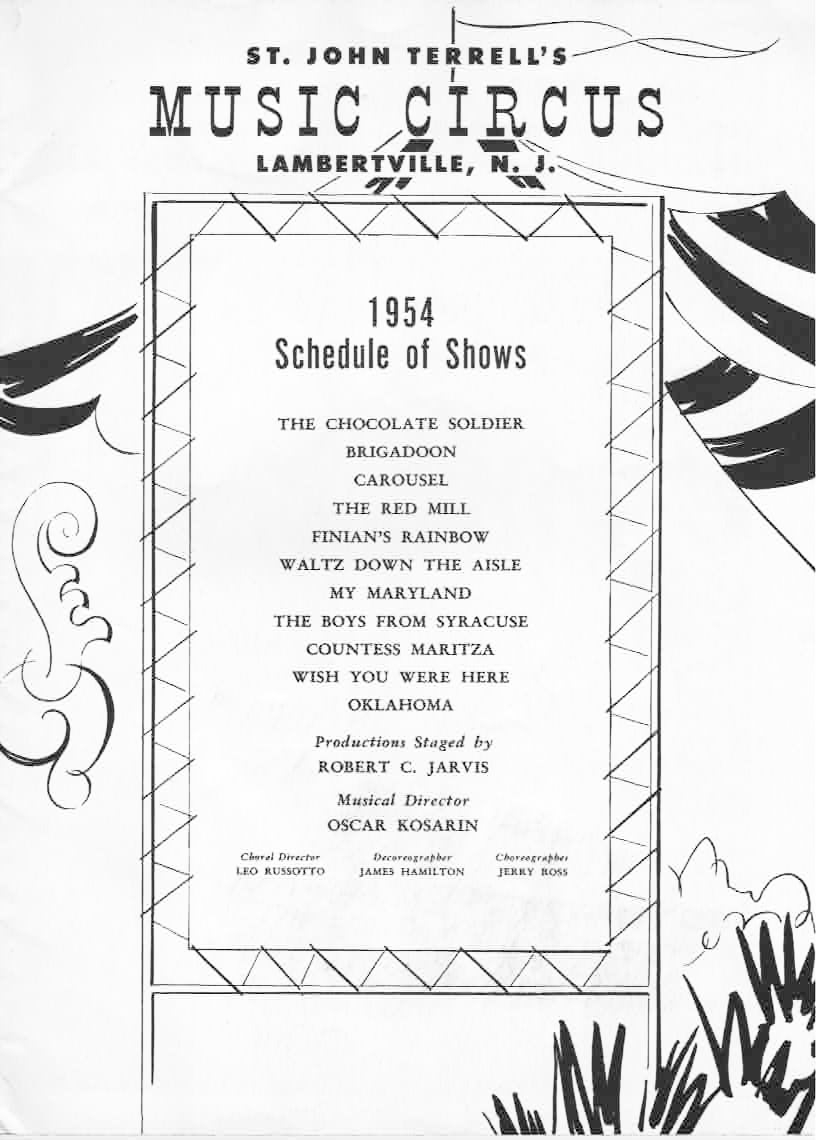 1954 Music Circus Season Souvenir Program, page 3