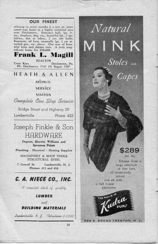 'Countess Maritza' 1954 playbill, page 14