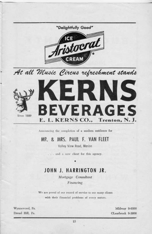 'Kiss Me, Kate' 1954 playbill, page 15