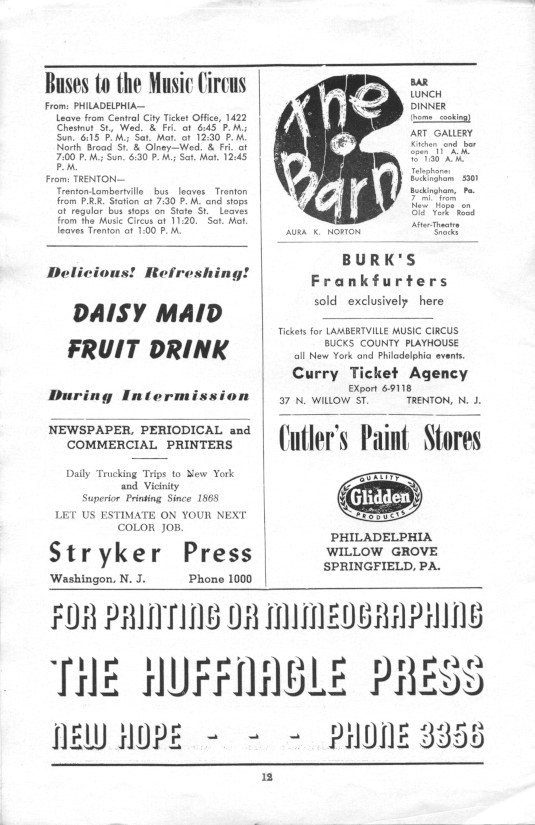 'Oklahoma!' 1954 playbill, page12 