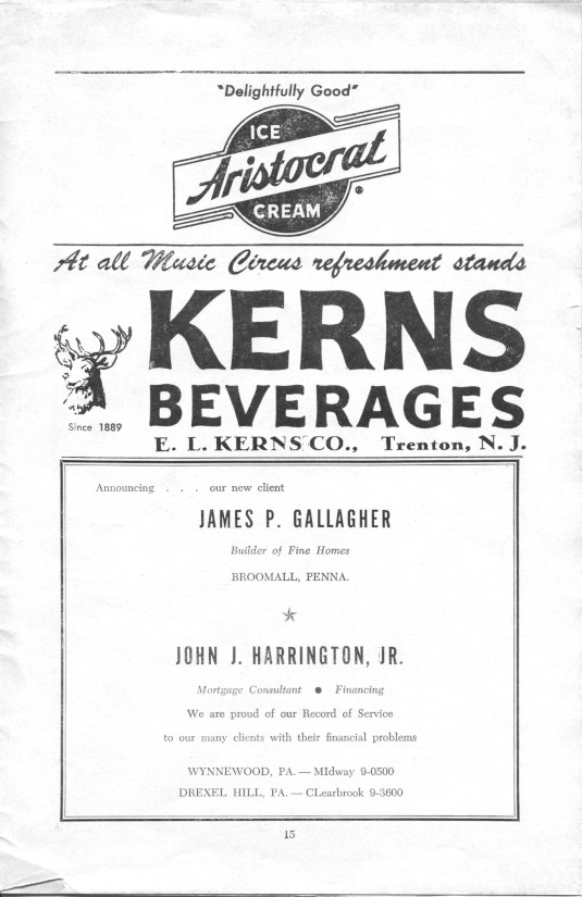'Oklahoma!' 1954 playbill, page 15