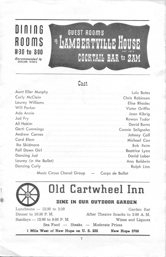 'Oklahoma!' 1954 playbill, page 7